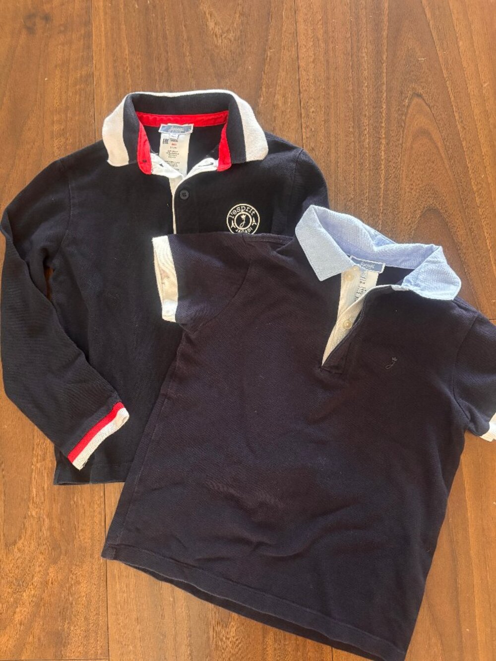 Two Jacadi Navy Blue Polo Shirts - Size 6